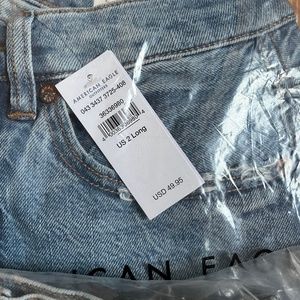 American eagle 2 long denim low stretch low rise 90’s straight leg. 2 pair !